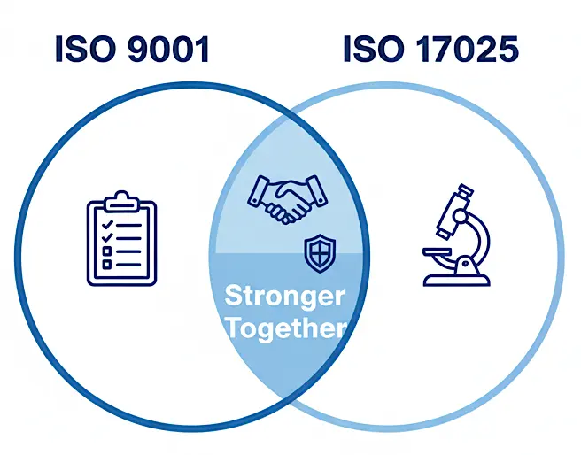 ISO 9001 and ISO 17025 are stronger together