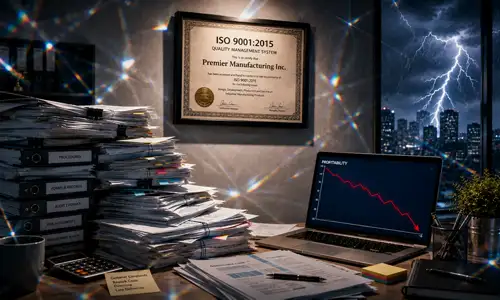 ISO 9001 certificate on a wall - but is it quietly destroying your profit margin?