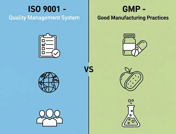 Comparisson of ISO 9001 and GMP