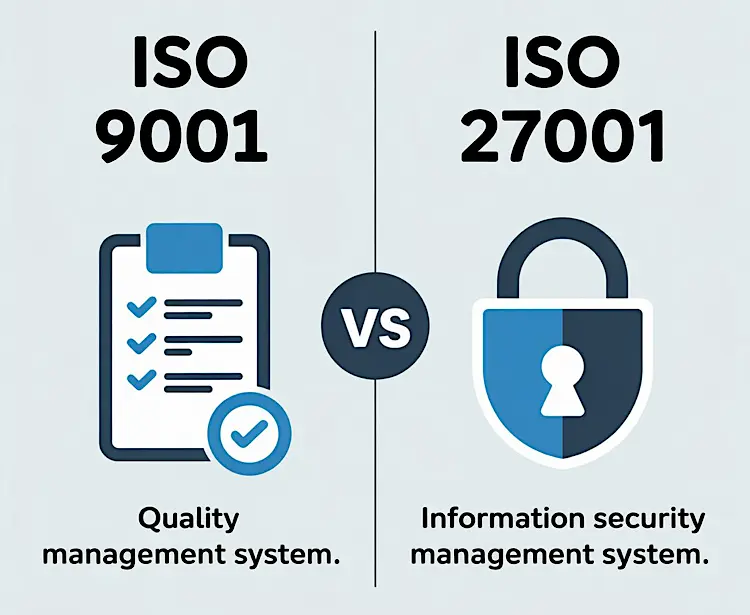 Comparisson of ISO 9001 and ISO 27001 Standards